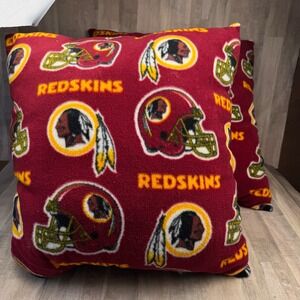 Handmade Washington skins (Commanders) Old Name Pillows Lot of 2 NFL Red